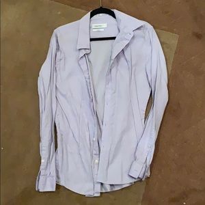 Purple Calvin Klein Slim Fit Dress Shirt